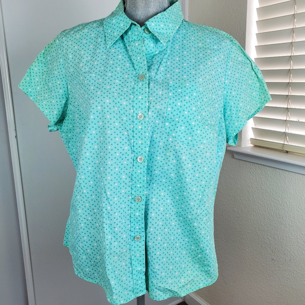 Style & Co Button Down Short Sleeve Shirt